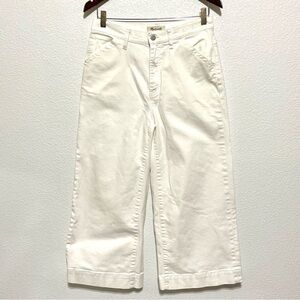 Madewell Woman White Wide Legs Crops Jeans Size 29